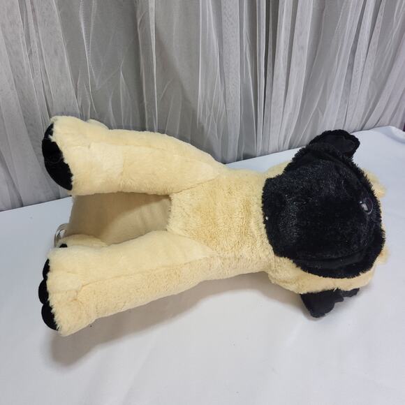 Bulldog Pug Black Tan Puppy Dog 18" Sitting Plush Stuffed Animal Classic Toy Co - Picture 7 of 11